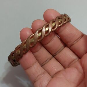 Artisan Solid Copper and Brass Twist Cuff Wirework Bracelet